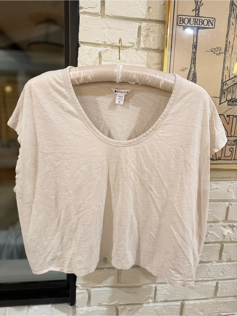 Athleta Cream Scoop-Neck Short Sleeve Tee